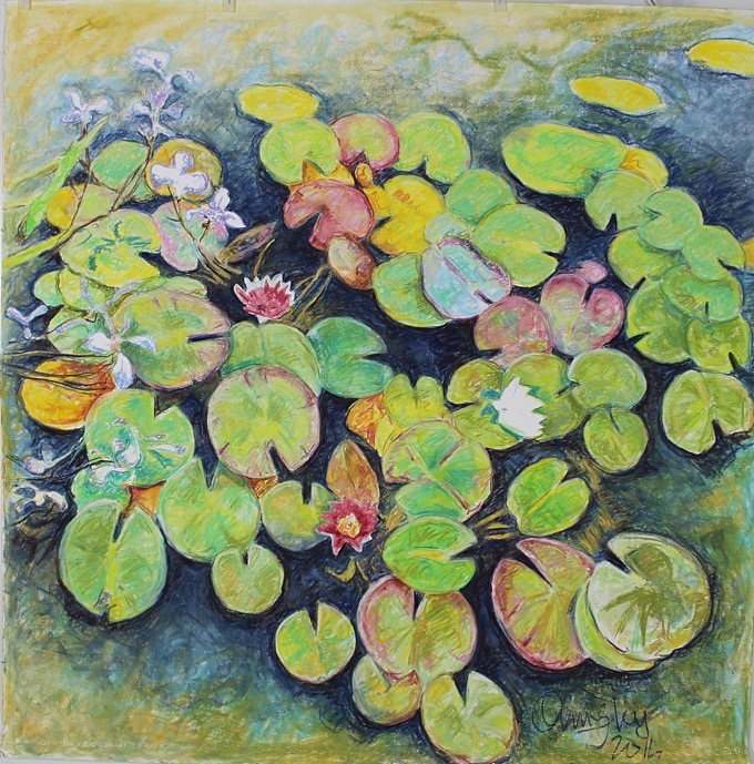 "Water lilies blue lake"    110cm x 110cm